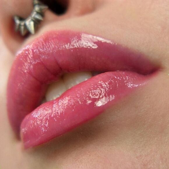 Too Faced Just a Girl Lip Injection Plumping Lip Gloss (Barbie Pink) - Picture 6 of 13